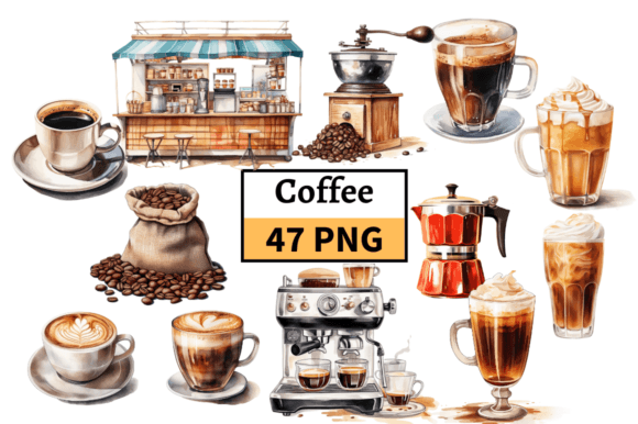 Download Watercolor Coffee Lover Clipart Bundle - Coffee lover Collection