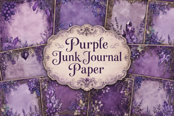 Download Purple Junk Journal Paper - Premium Resources